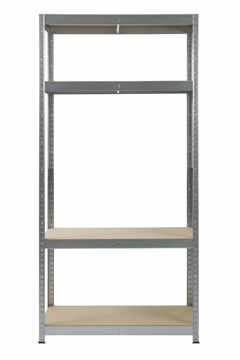 Стелаж 1650x800x300 мм 4 полиць ХДФ металевий оцинкований StahlPro Pure STALPRO_Pure-4P-165-80-30_175 фото