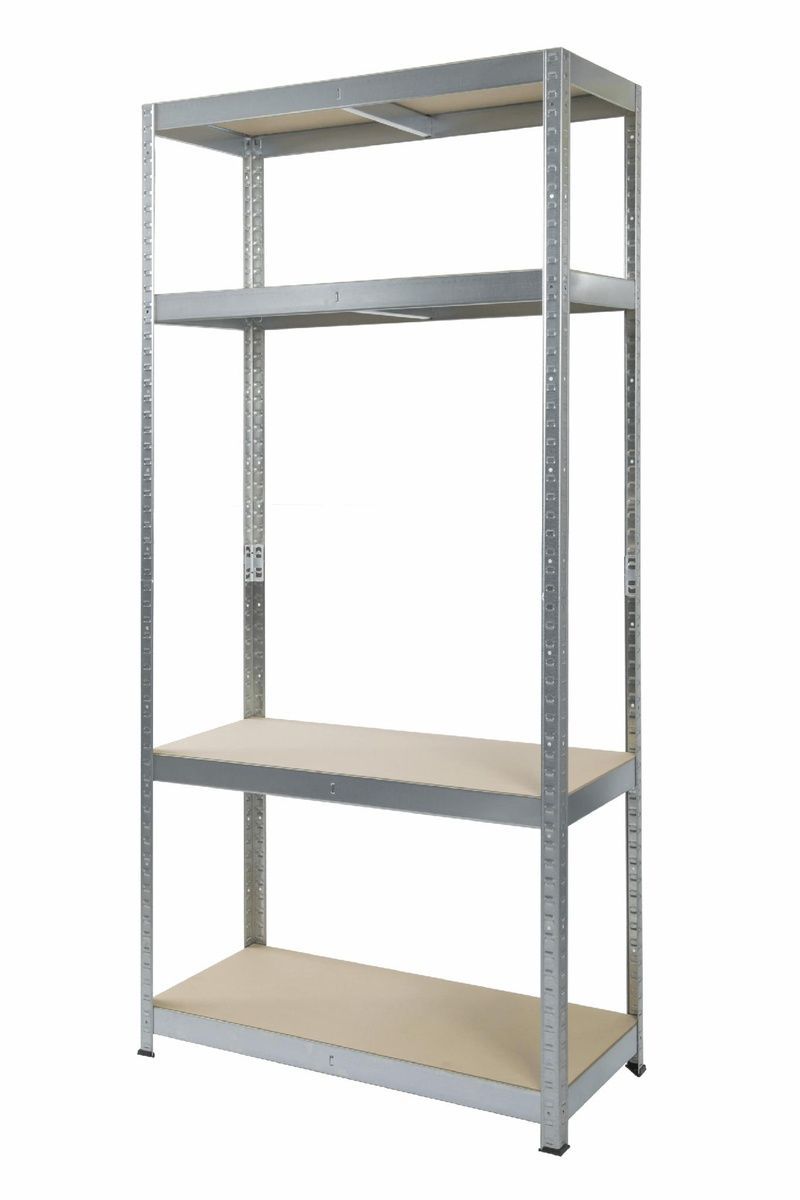Стелаж 1650x800x300 мм 4 полиць ХДФ металевий оцинкований StahlPro Pure STALPRO_Pure-4P-165-80-30_175 фото