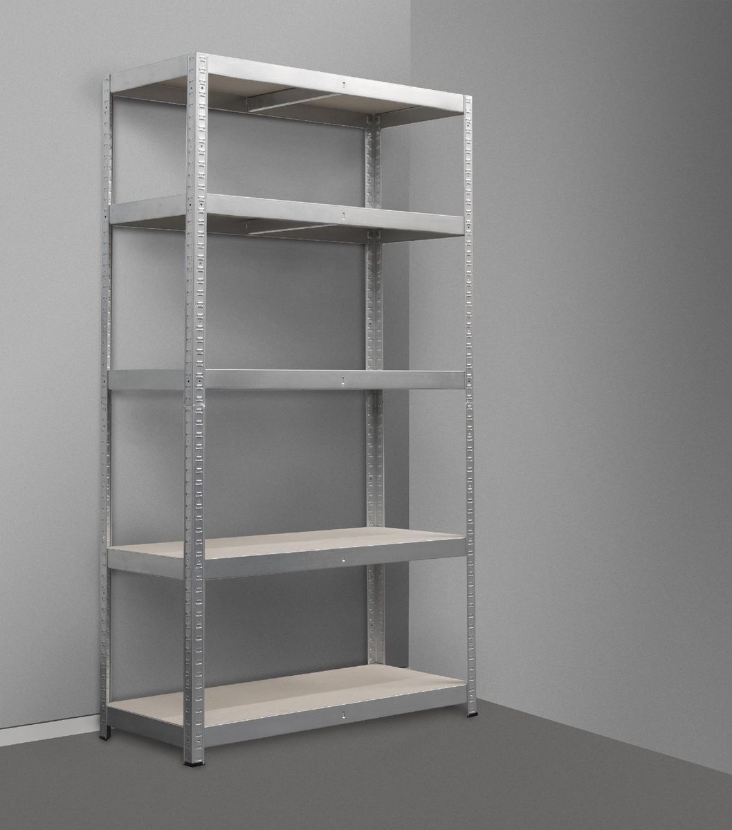 Стелаж 1800x900x450 мм 5 полиць ХДФ металевий оцинкований StahlPro Pure STALPRO_Pure-5P-180-90-45_200 фото