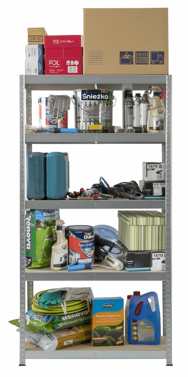 Стелаж 1800x900x450 мм 5 полиць ХДФ металевий оцинкований StahlPro Pure STALPRO_Pure-5P-180-90-45_200 фото