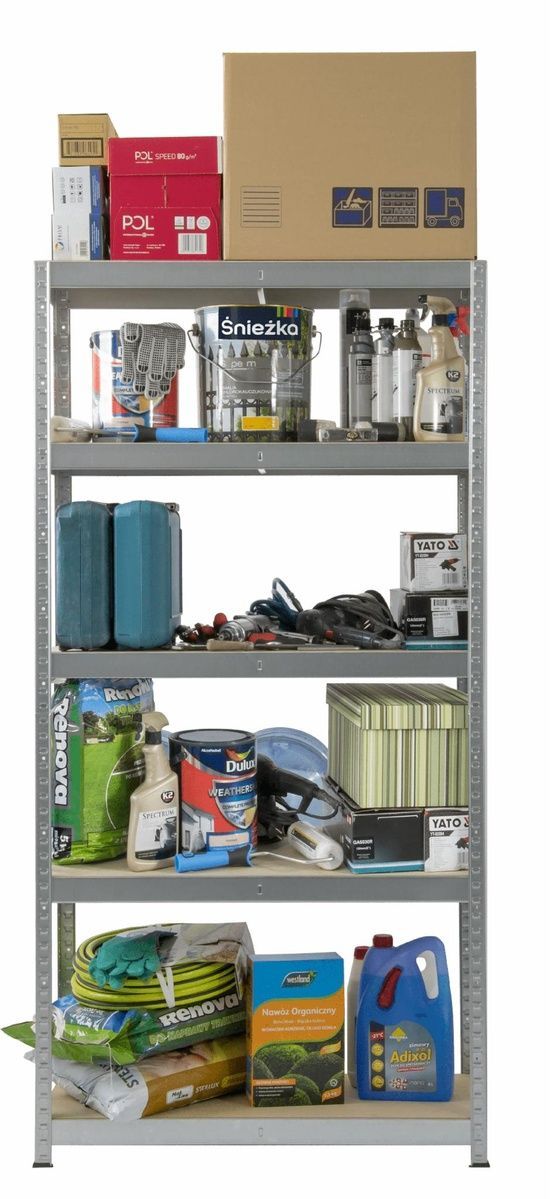 Стелаж 1800х900х400 мм 5 полиць ХДФ металевий оцинкований StahlPro Pure STALPRO_Pure-5P-180-90-40_150 фото